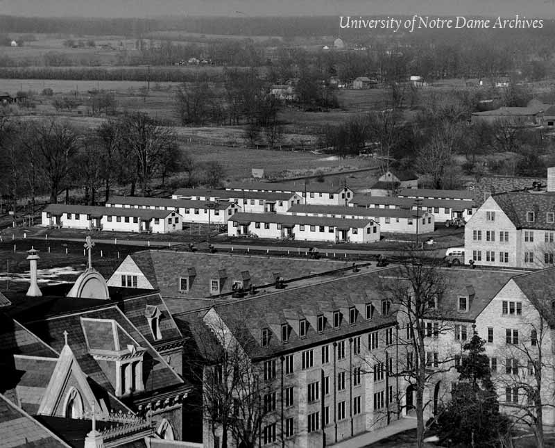 View of Campus from Main Building with Vetville buildings, c1950s.