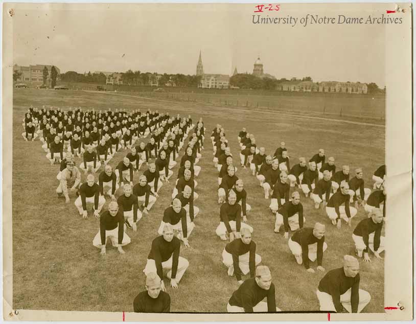 Military Naval training on campus, c1940s.