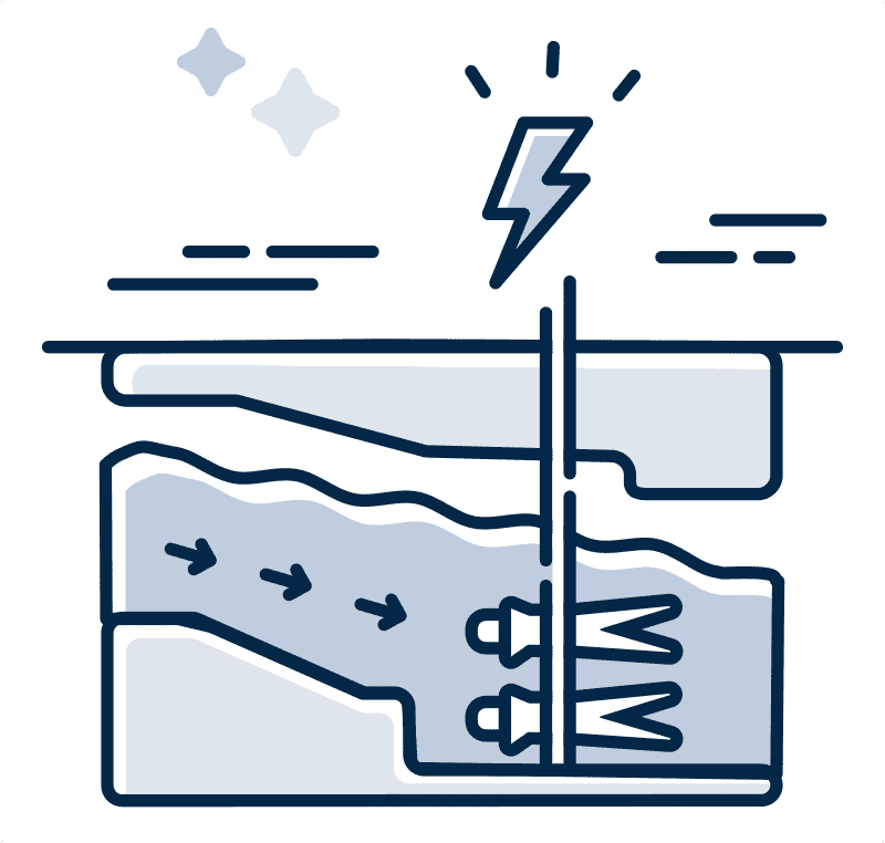 Illustration of hydroelectric energy.